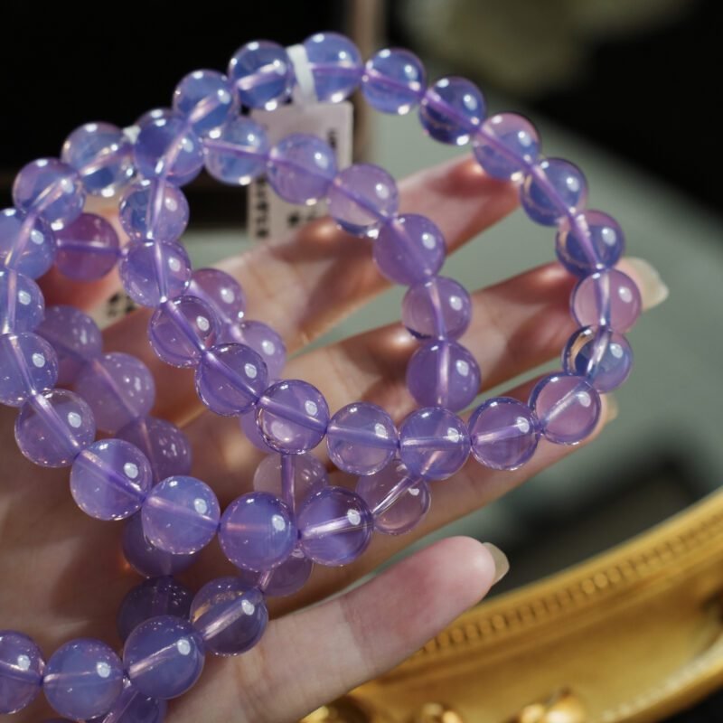 天然紫玉晶水晶手链女冰闪玉化生日送礼物饰品 - 图片 9