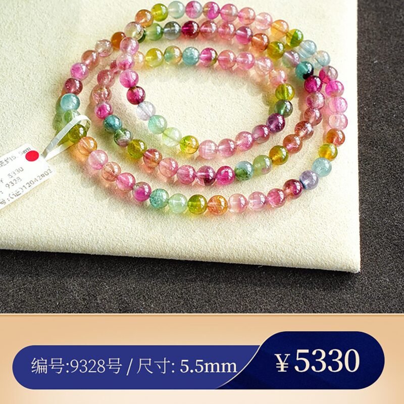 A23猫小姐严选珠宝天然西瓜碧玺手链女巴西老料彩虹糖果碧玺手串 - 图片 47