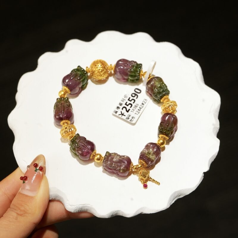 【貔貅碧玺A18】 吞金祥瑞神兽  经典貔貅碧玺手串猫小姐珠宝 - 图片 23