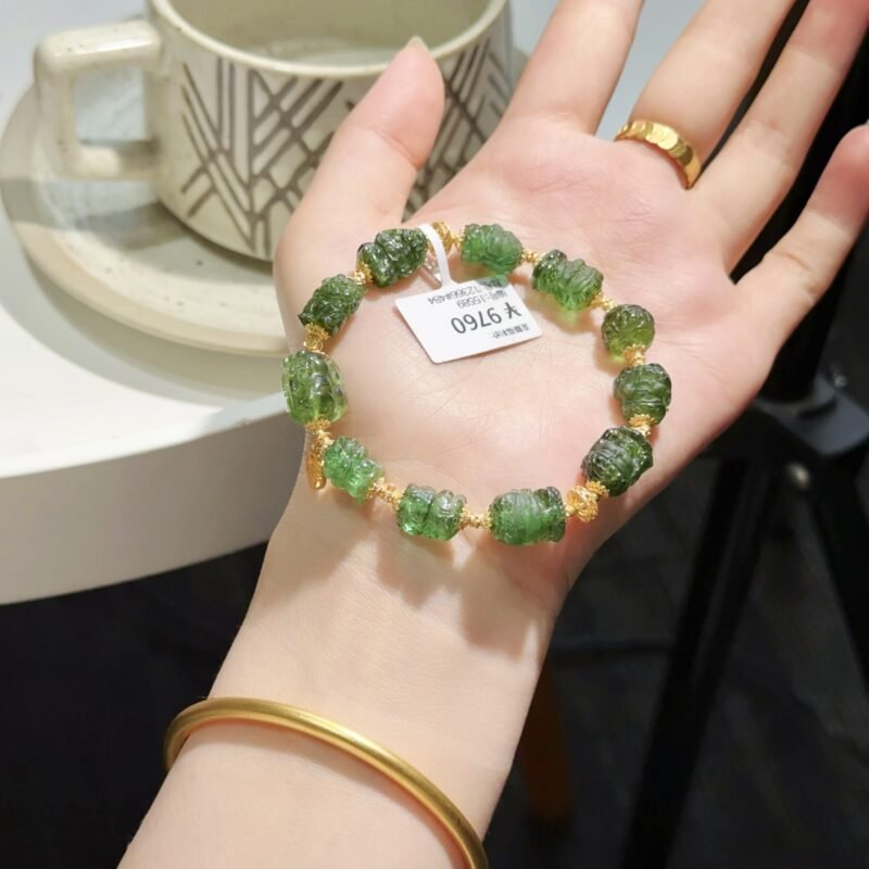 猫小姐天然碧玺多宝手串巴西老矿西瓜色标碧玺精工雕刻手链A36 - 图片 55