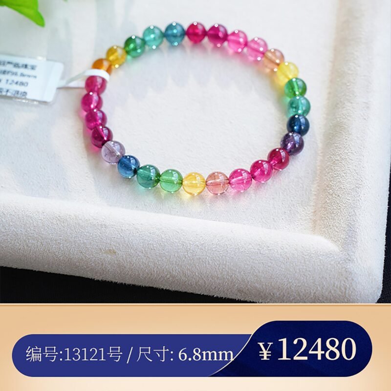 【艳丽色标A6】颜色醉亮老矿色彩标杆天然碧玺手串猫小姐珠宝 - 图片 15