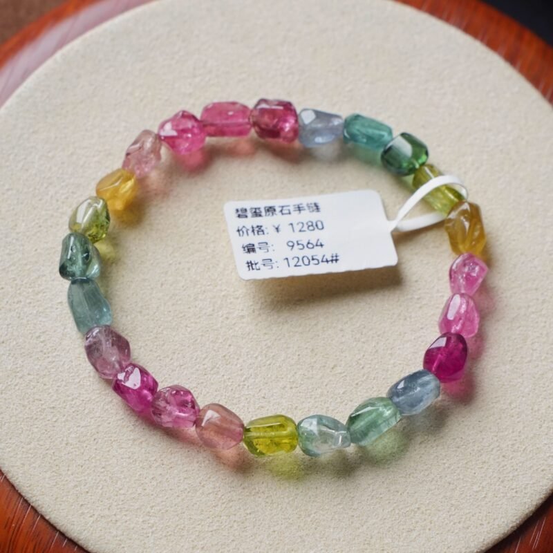 【原石碧玺A21】猫小姐珠宝 天然原石回纹貔貅碧玺手串手链 - 图片 17
