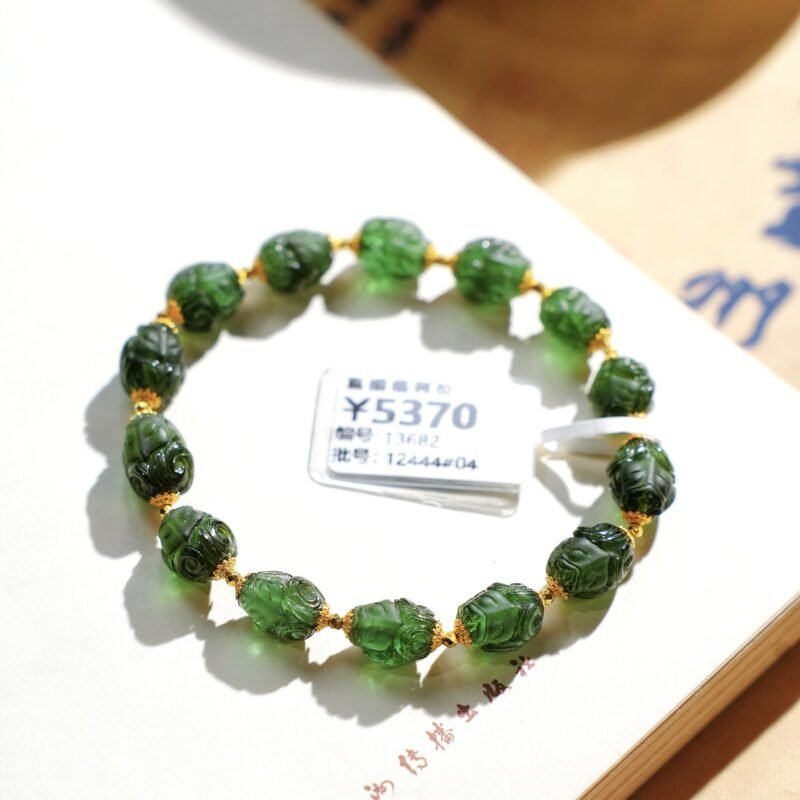 稀有色碧玺多宝猫小姐天然碧玺多宝手串巴西老矿精工雕刻手链A41 - 图片 13
